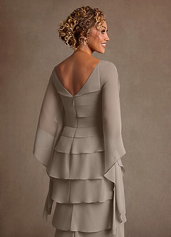 Azazie Arabinda 신부의 어머니 드레스 쉬스 셔링 쉬폰 플로어 길이 드레스 image6