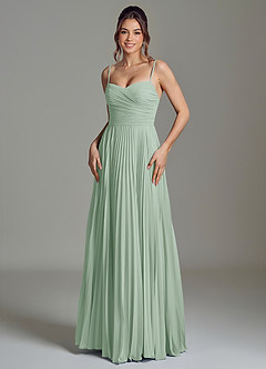 Azazie Catie Bridesmaid Dresses Agave A-Line Sweetheart Neckline Chiffon Dress image1