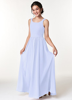 Azazie Tiana A-Line Pleated Chiffon Floor-Length Junior Bridesmaid Dress image5