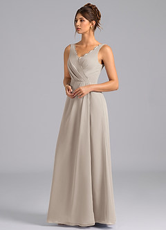 Azazie Bernice Bridesmaid Dresses Frost A-Line Pleated Chiffon Dress image5