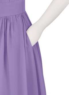 Azazie Molly Junior Vestido de Tahití de Gasa de Corte En A con Plisado image10