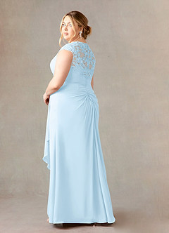 Azazie Birdie Mother of the Bride Dresses Sky Blue A-Line Queen Anne Sequins Chiffon Dress image10