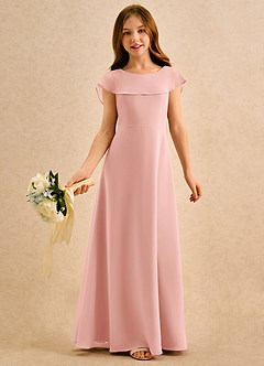 Azazie Kittie Girls Formal Flower Girl Klänningar Klä A-Line i Chiffong image1
