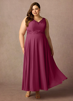 Azazie Devana Mother of the Bride Dresses Mulberry A-Line Sequins Chiffon Dress image7