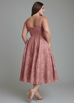 Azazie Amalie Bridesmaid Dresses Dusty Rose A-Line Pleated Floral Burnout Dress image11