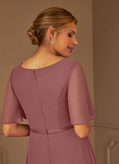 Azazie Tricia Mother of the Bride Dresses Desert Rose A-Line V-Neck Pleated Chiffon Dress image7