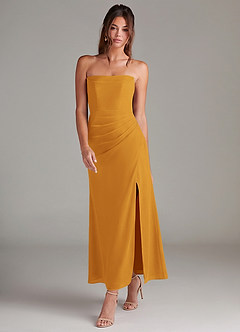 Azazie Leonis Bridesmaid Dresses Butterscotch Mermaid Strapless Chiffon Convertible Dress image7