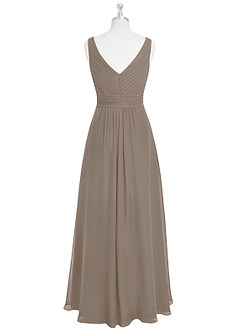 Azazie Pierrette Bridesmaid Dresses Taupe A-Line Pleated Chiffon Dress image8