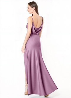Azazie Alaija Brautjungfernkleider Meerjungfrau-Linie Seitliche Cut-Outs Stretch-Satin Kleid Blauregen image1
