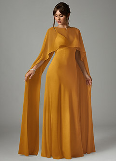 Azazie Stefania Vestidos de damas de honor Vestido de Caramelo de Satén Elástico de Corte en A image3