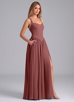 Azazie Francis Brautjungfernkleider A-Linie Korsett Chiffon Kleid Amethyst image6