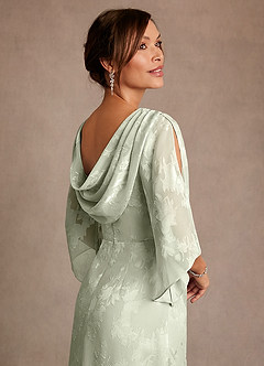 Azazie Anaheim 신부의 어머니 드레스 쉬스 주름진 플로럴 번아웃 플로어 길이 드레스 image6