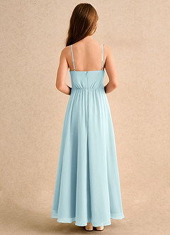 Azazie Twilight Dance Girls Formal Abiti da Ragazza di Fiori Abito A-Line in Chiffon Plissettato Sea Glass image2