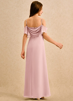 Azazie Pippy Girls Formal Flower Girl Dresses Powder Pink A-Line Sweetheart Neckline Chiffon Dress image2