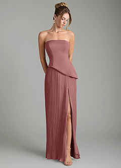 Azazie Tierney Bridesmaid Dresses Desert Rose A-Line Strapless Chiffon Convertible Dress image4