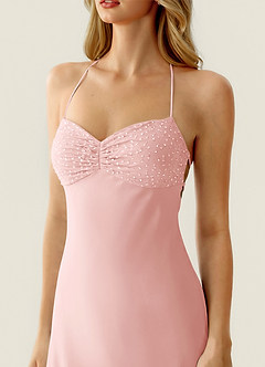 Valerianaire Haze Pink Beading Satin Vacation Dress image5