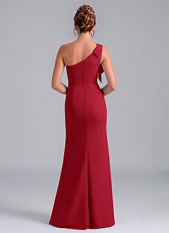 Azazie Rinna Jurken voor bruidsmeisjes Jurk van Chiffon met Zeemeermin One-Shoulder Scharlaken image2