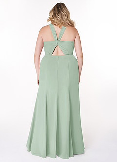 Azazie Rue Bridesmaid Dresses Agave A-Line Halter Chiffon Dress image8