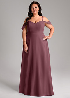 Azazie Marley Bridesmaid Dresses Sangria A-Line Off the Shoulder Chiffon Convertible Dress image11