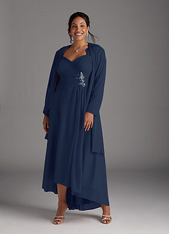 Azazie Anne Mother of the Bride Dresses Dark Navy Sheath Sweetheart Sequins Lace Dress image12