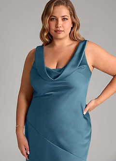 Azazie Rylina Bridesmaid Dresses Bermuda Mermaid Stretch Satin Dress image11