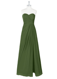 Azazie Arabella Allure Bridesmaid Dresses Olive A-Line Sweetheart Neckline Chiffon Convertible Dress image8