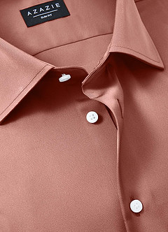 front Julian Rosette Stretch Satin Dress Shirt
