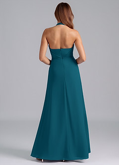 Azazie Odie Bridesmaid Dresses Ink Blue A-Line Chiffon Dress image2