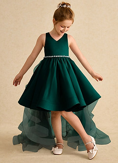 Azazie Julietta Blumenmädchenkleider Ballkleid Cabrio Tüll Kleid Kiefer image5