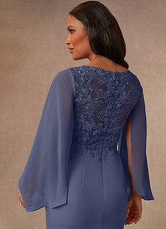 Azazie Perry Mother of the Bride Dresses Stormy Mermaid V-Neck Lace Chiffon Dress image4
