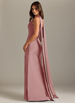 Azazie Kinsley Vestidos de damas de honor Vestido de Rosa Polvorienta de Satén Elástico de Corte Sirena con Corte Lateral image6