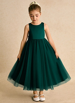 Azazie Solia vestidos de niña de las flores Vestido de Pino de Tul de Princesa con Lazo image6