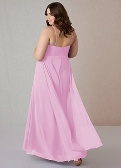 Azazie Emerald Bridesmaid Dresses Candy Pink A-Line Ruffled Chiffon Dress image8