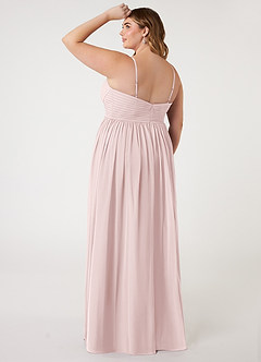 Azazie Alia Bridesmaid Dresses Blushing Pink A-Line Pleated Chiffon Dress image9