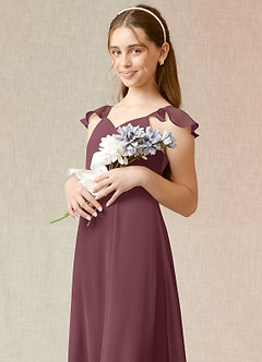 Azazie Everett Junior Vestido de Sangrado de Gasa de Corte En A image6