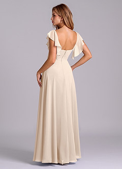Azazie Leilani Bridesmaid Dresses White Alabaster A-Line Pleated Chiffon Dress image5