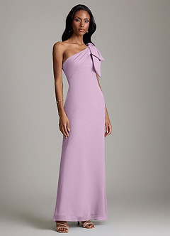 Azazie Yuanna Bridesmaid Dresses Wisteria Mermaid One Shoulder Chiffon Dress image4