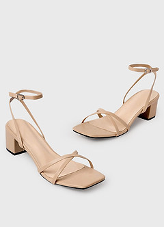 front Strap Mid Heel Sandals