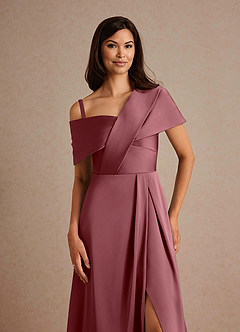 Azazie Milton Abiti per la Madre della Sposa Abito A-Line in Raso Elasticizzato Plissettato Rosa Del Deserto image9