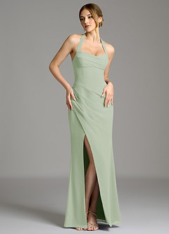 Azazie Serenity Brautjungfernkleider Meerjungfrau-Linie Herzausschnitt Chiffon Kleid Staubiger Salbeigrün image5