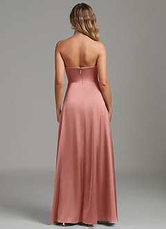 Azazie Niveah Bridesmaid Dresses Rosette A-Line Strapless Stretch Satin Convertible Dress image8