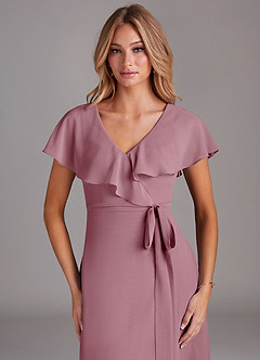 Azazie Lainey Bridesmaid Dresses Vintage Mauve A-Line with Pockets Chiffon Dress image6