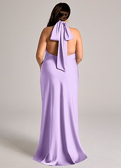 Azazie Velli Abiti da Damigella Abito Sirena in Raso Elasticizzato Collo Alto Lilla image9