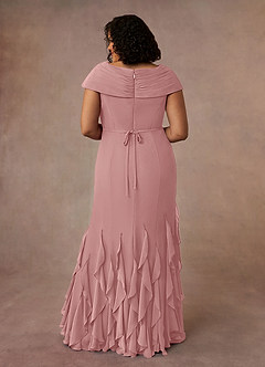 Azazie Bailora Final Sale Dusty Rose Mermaid Ruched Chiffon Dress image8