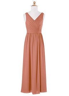 Azazie Kora Junior MAI TAI A-Line Pleated Chiffon Dress image6