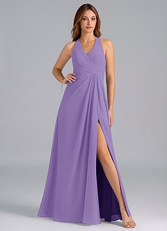 Azazie Dorota Bridesmaid Dresses Tahiti A-Line Pleated Chiffon Dress image1