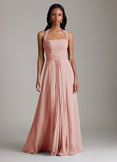 Azazie Clarisa Bridesmaid Dresses Rosette A-Line Pleated Chiffon Dress image5