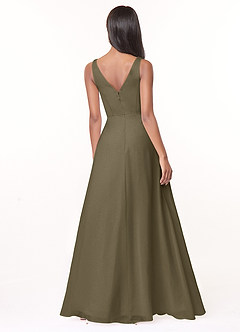 Azazie Nala Bridesmaid Dresses Willow Green A-Line Pleated Chiffon Dress image2