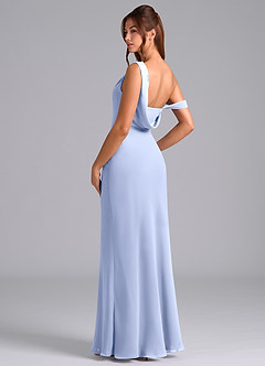 Azazie Madelyn Bridesmaid Dresses Ice Mermaid Off the Shoulder Chiffon Convertible Dress image6