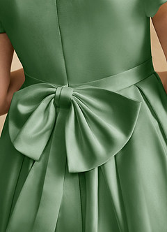 Azazie Pearl Blumenmädchenkleider Ballkleid Plissee Matte Satin Kleid Matcha image8